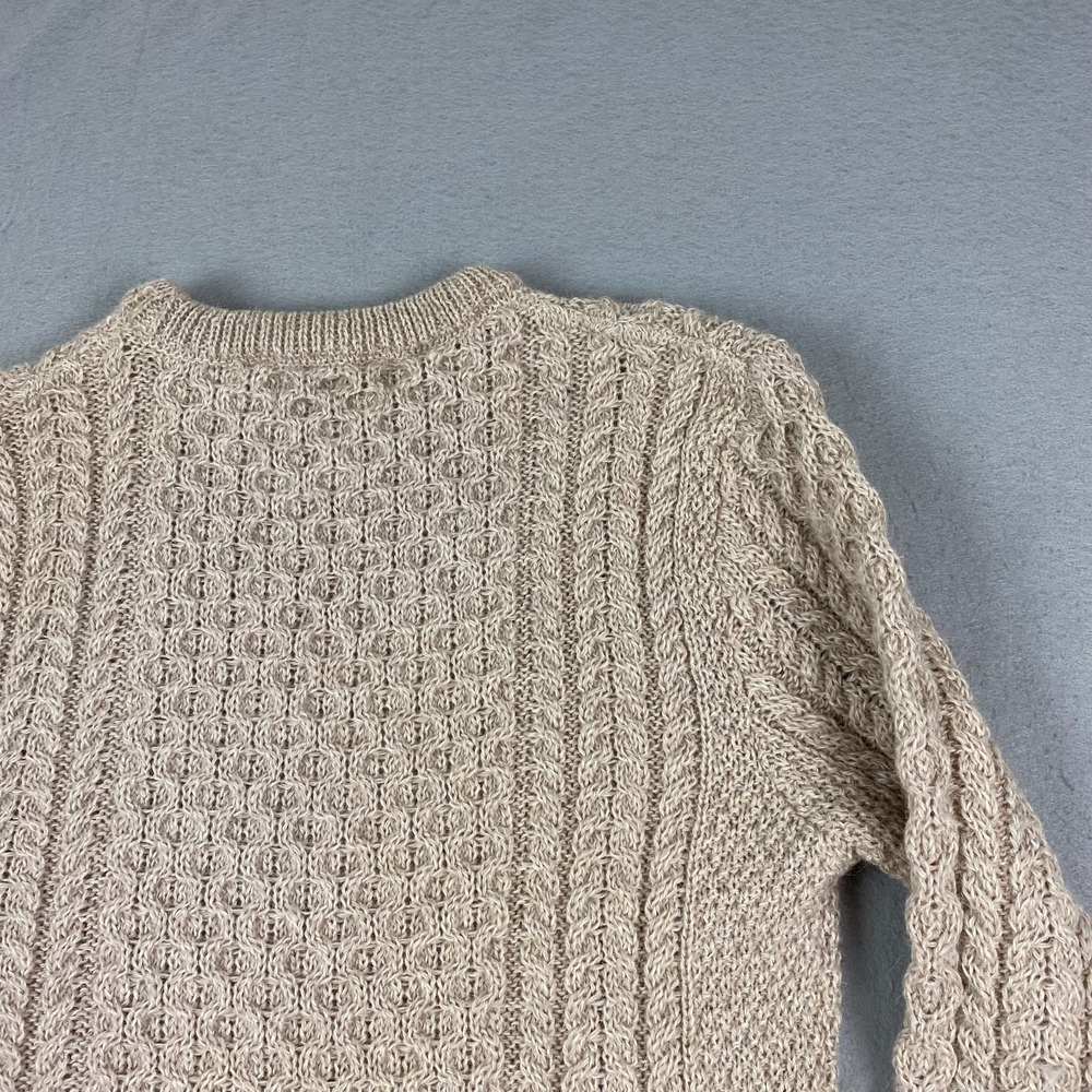 Aran Irish Womens Merino Wool Sweater XL Cable Traditional Fisherman Pullover - Picture 7 of 13